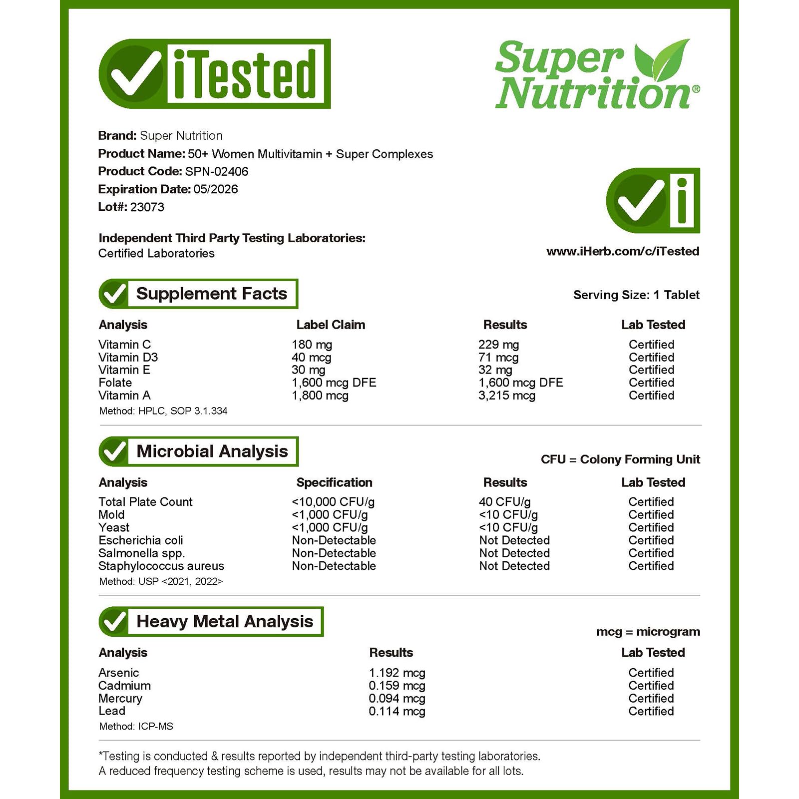 Caja del multivitamínico para mujeres 50+ Super Nutrition