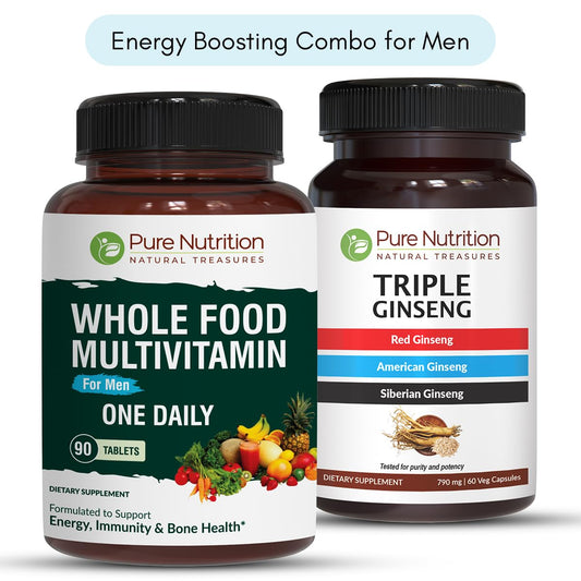 Caja del multivitamínico Pure Nutrition y triple ginseng