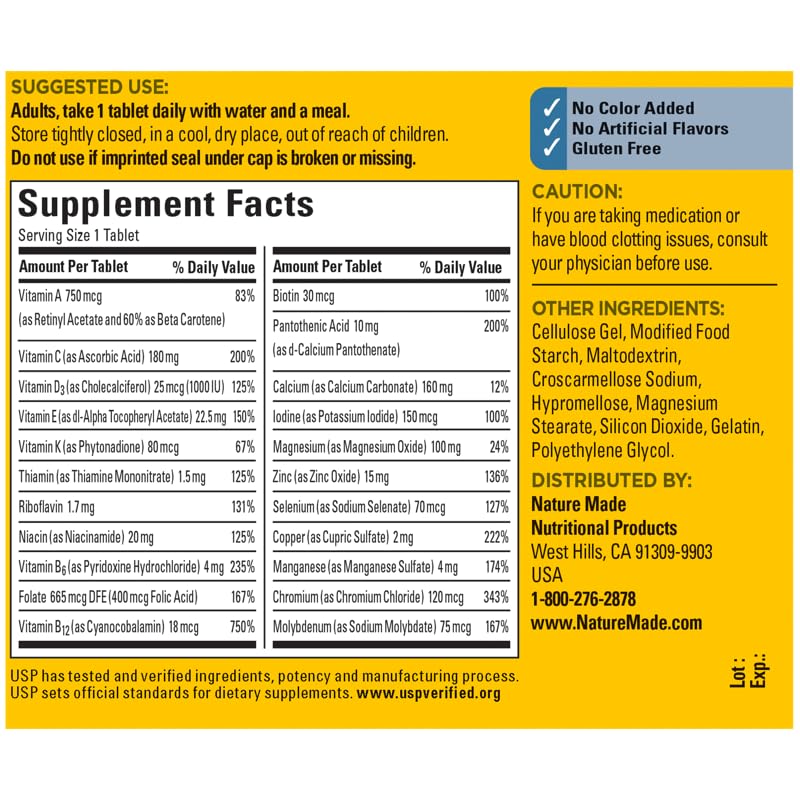 Caja de multivitamínicos Nature Made para hombres
