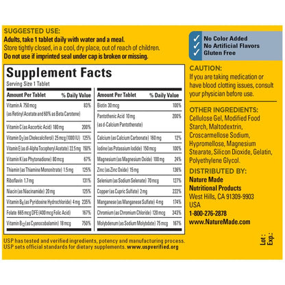 Caja de multivitamínicos Nature Made para hombres