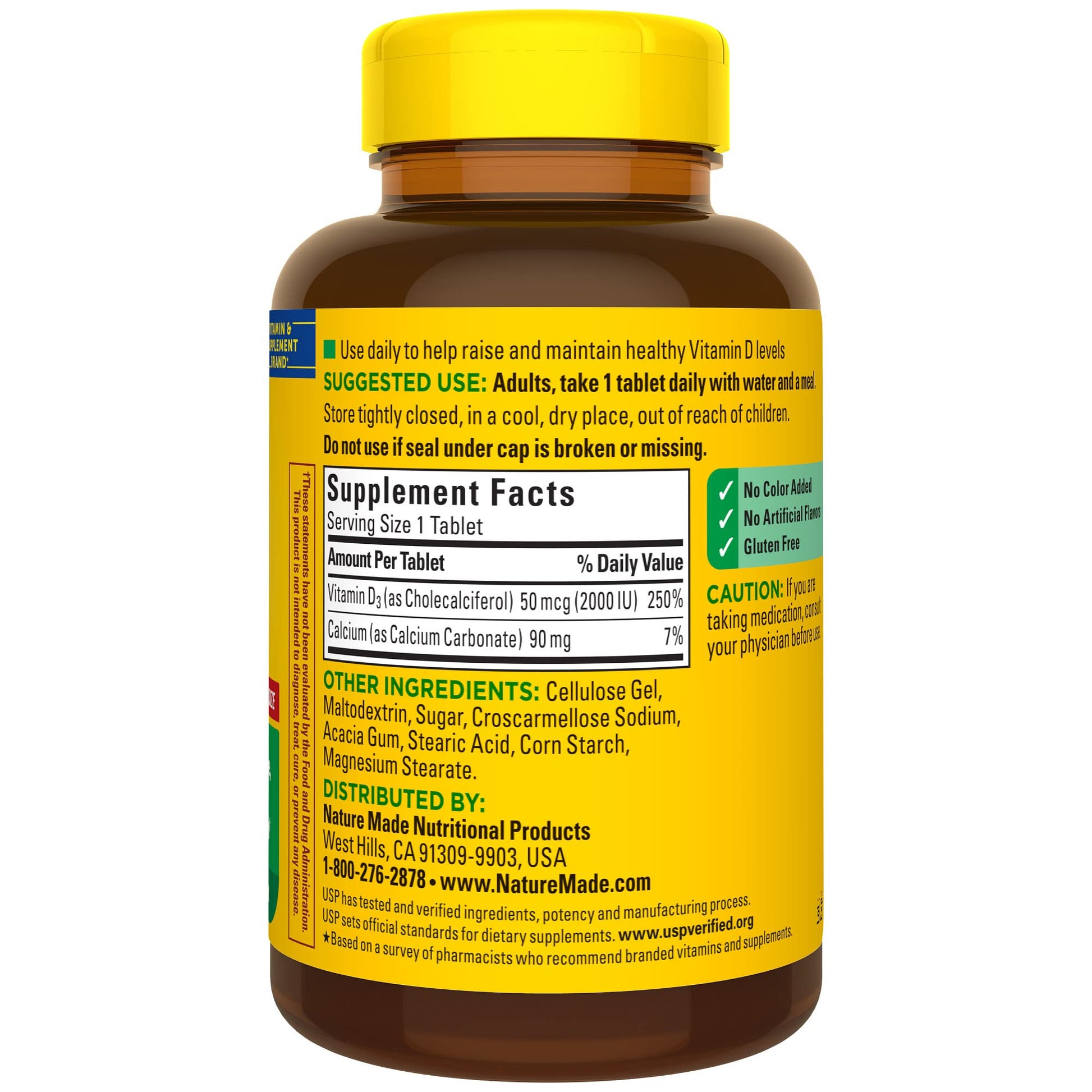 Caja Nature Made Vitamina D3 2000UI para salud