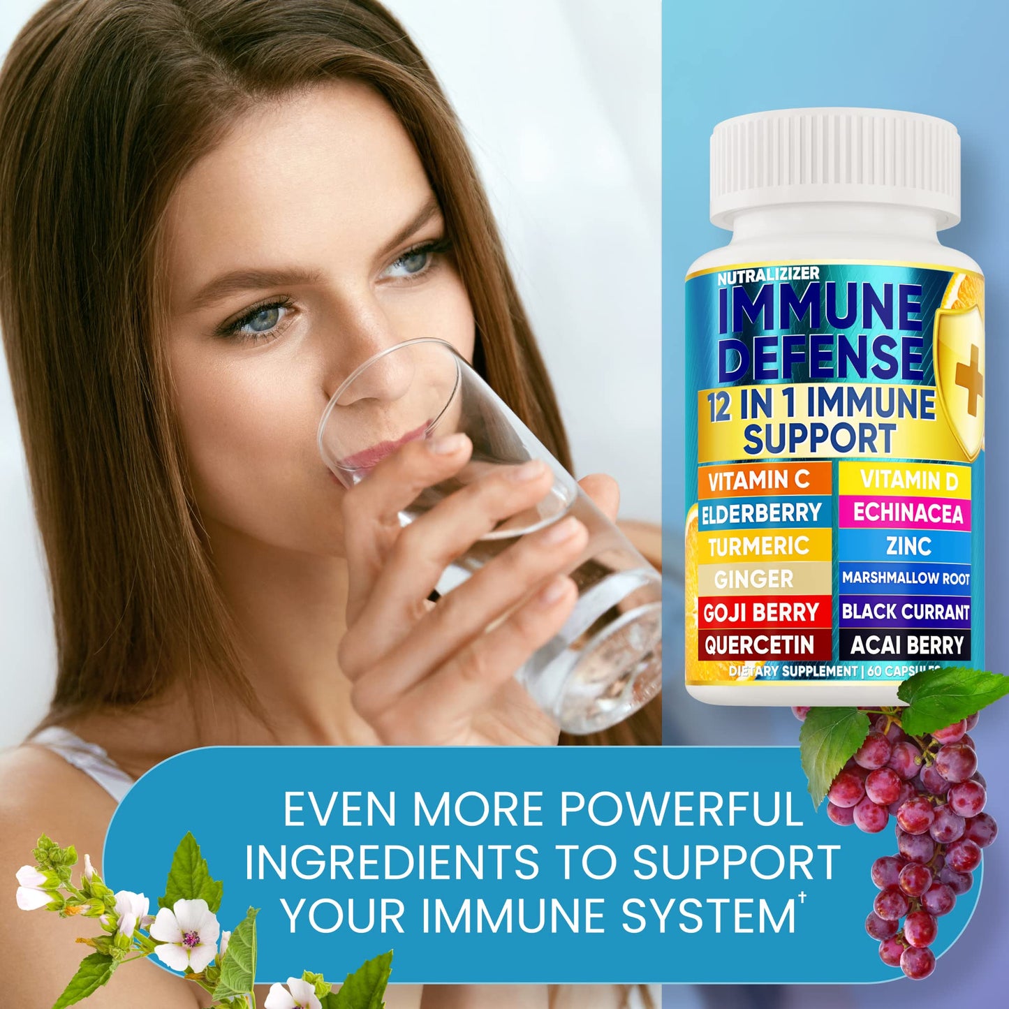 Caja Nutralizer vitaminas premium para apoyo al sistema inmune 120 caps