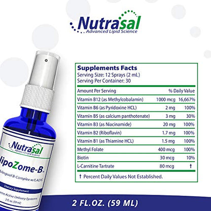 Caja exterior Nutrasal spray complejo B 2 onzas