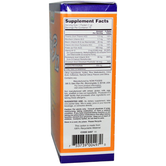 Caja de Now Foods paquetes de energía B-12