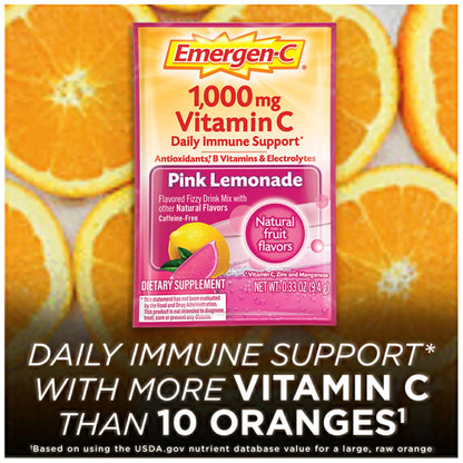 Caja de polvo Emergen-C vitamina C limonada rosa