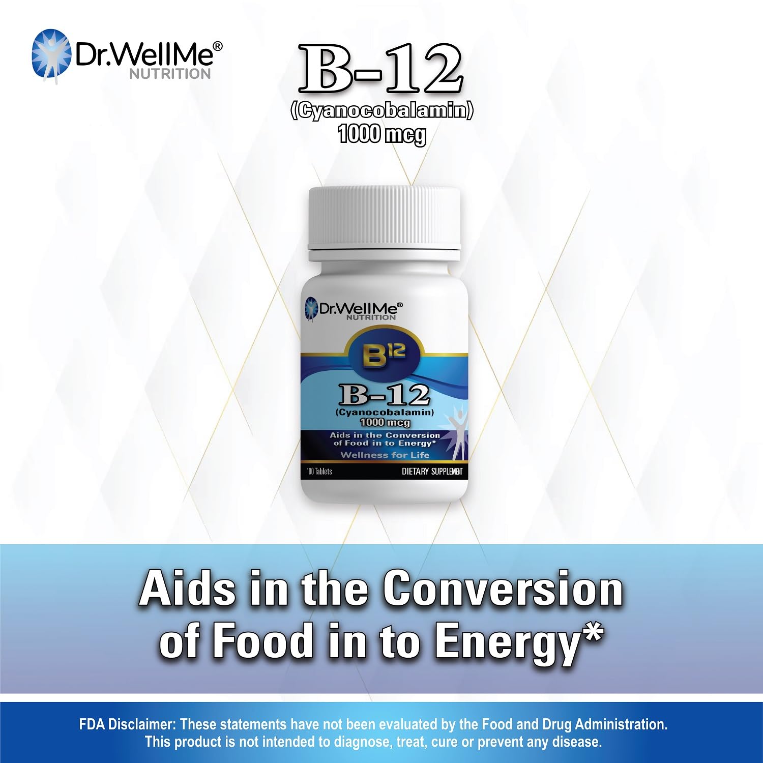 Caja producto Dr.WellMe vitamina B-12 para energía