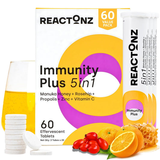 Caja de REACTONZ 5 en 1 Potenciador Inmunológico 60 tabletas