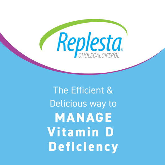 Caja Replesta obleas masticables vitamina D3 50,000 UI