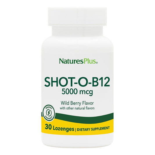 Caja de Shot-O-B12 NaturesPlus sabor bayas silvestres 30 pastillas