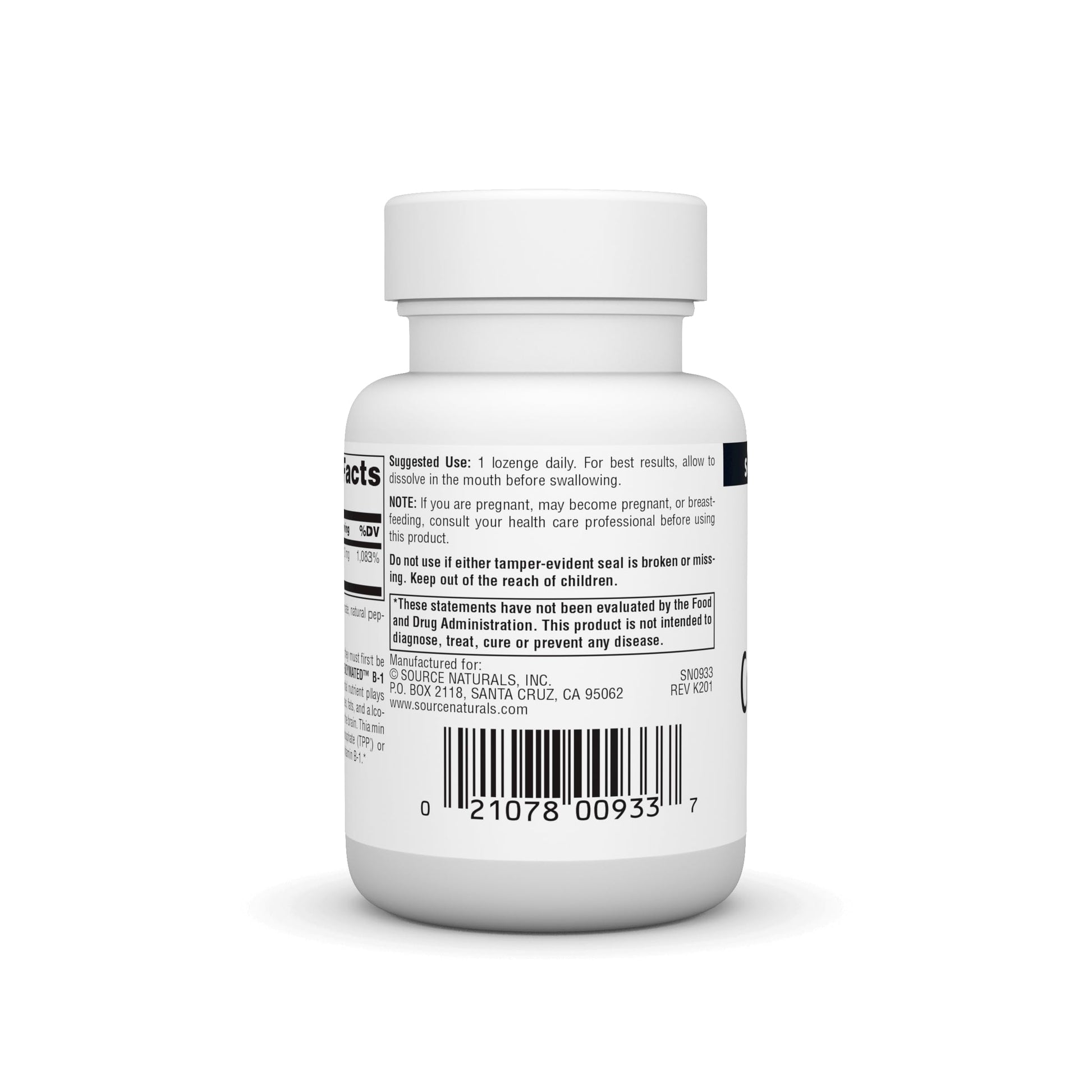 Caja Source Naturals coenzymated B-1 con 60 pastillas