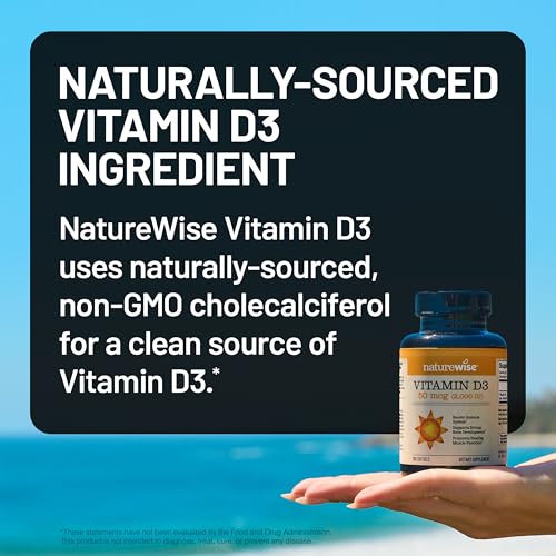 Caja suplementaria NatureWise vitamina D3 Omega 3 pescado