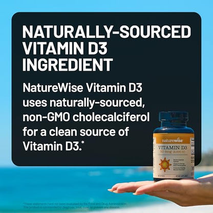 Caja suplementaria NatureWise vitamina D3 Omega 3 pescado