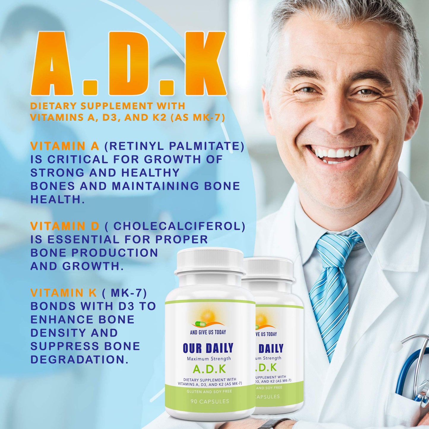 Caja de suplemento ADK para inmunidad
