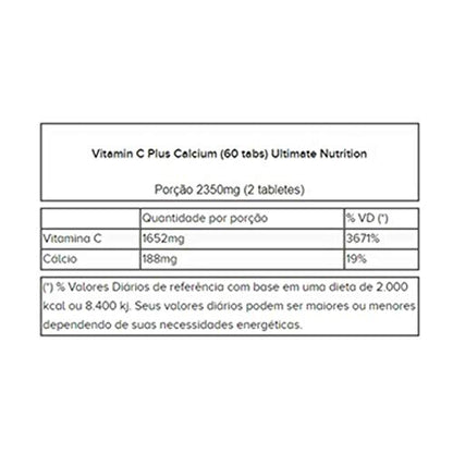 Caja del suplemento antioxidante vitamina c con calcio Ultimate Nutrition