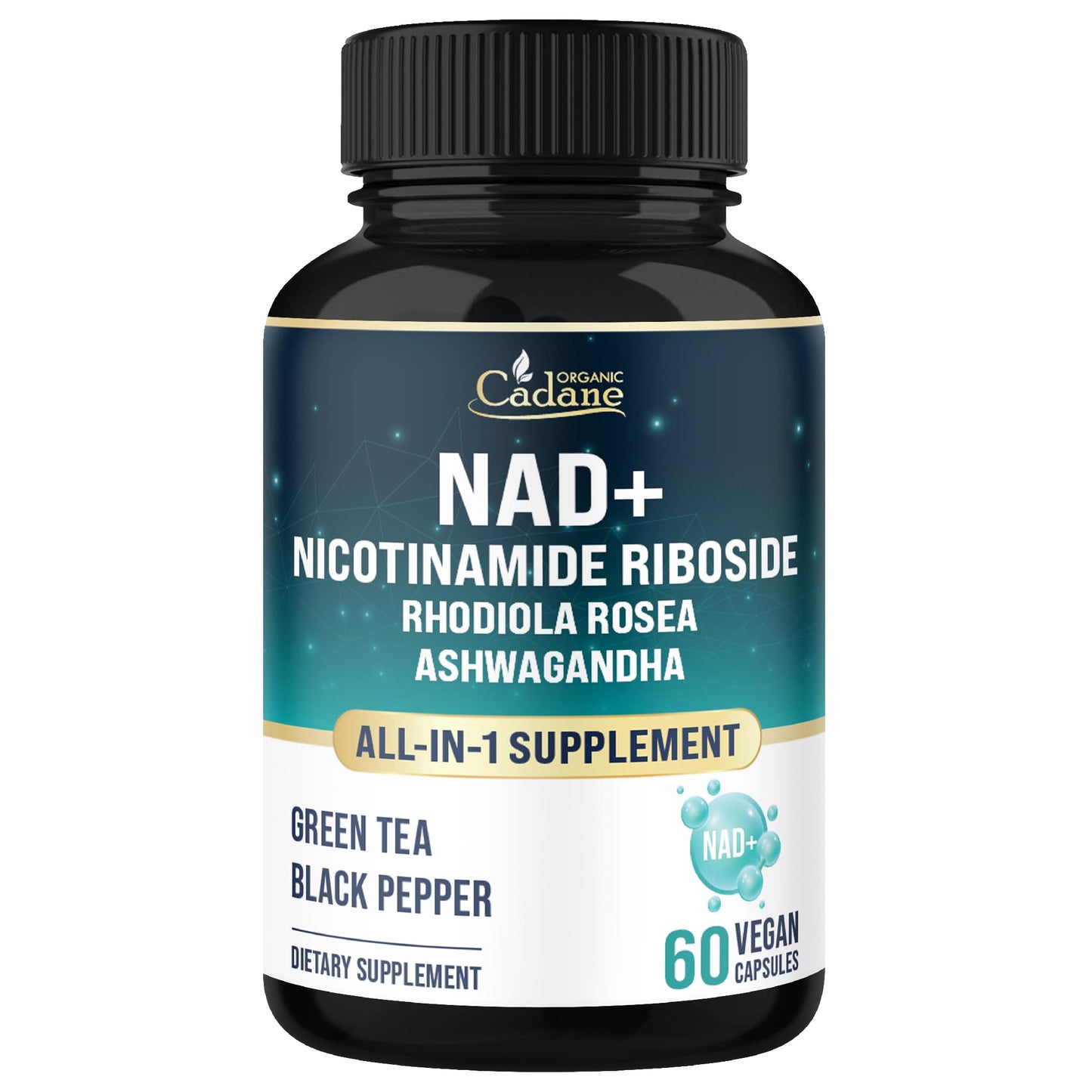 Caja suplemento Cadane nicotinamida ribósido 60 cápsulas veganas