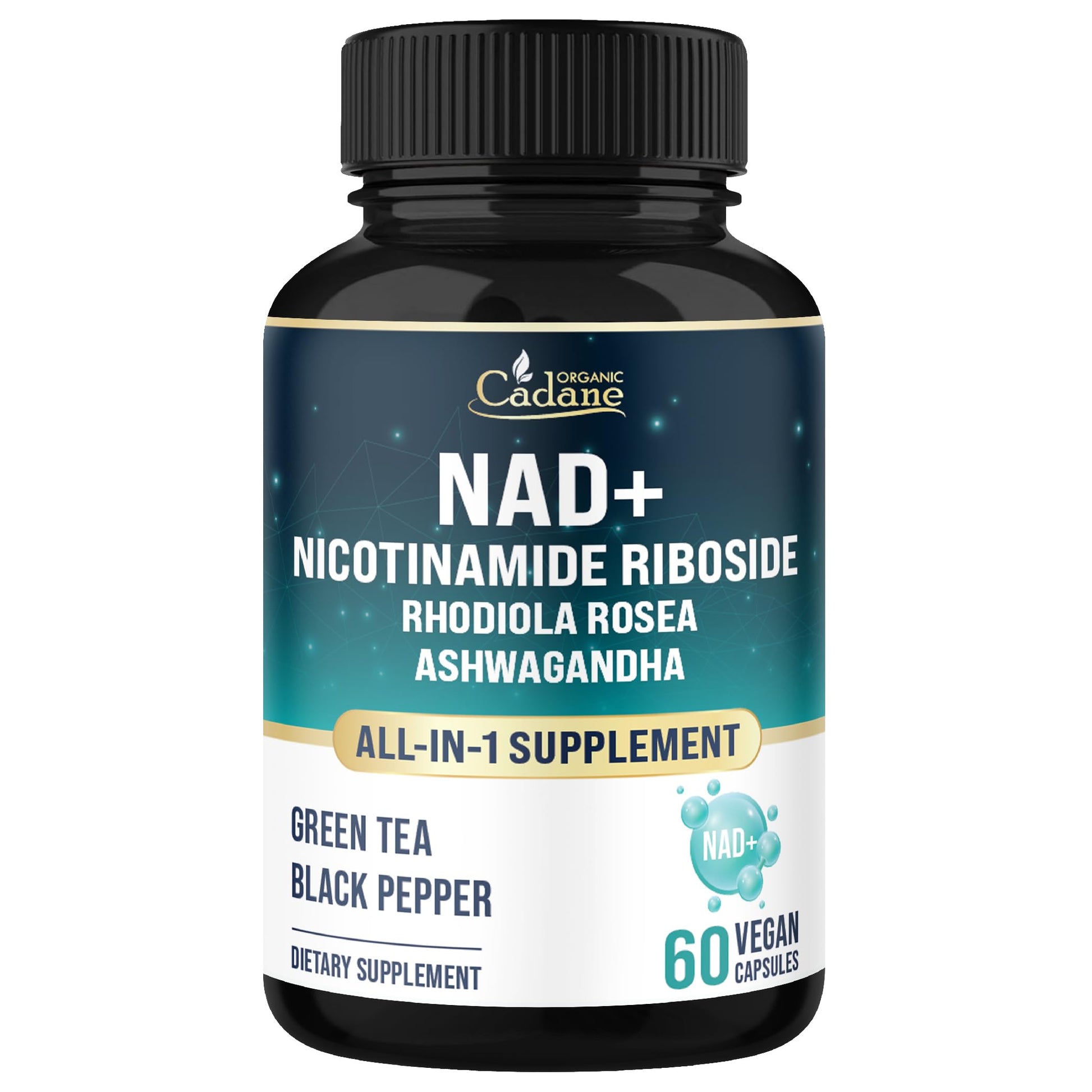 Caja suplemento Cadane nicotinamida ribósido 60 cápsulas veganas