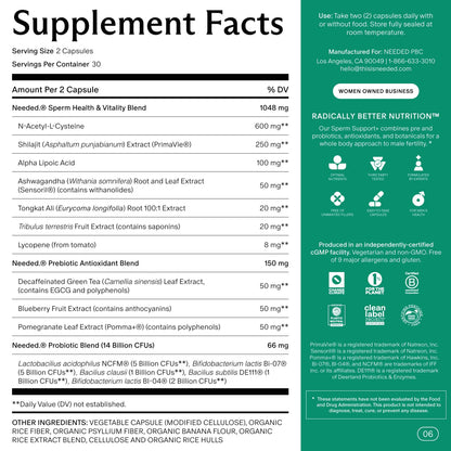 Caja suplemento fertilidad masculina Needed para paternidad