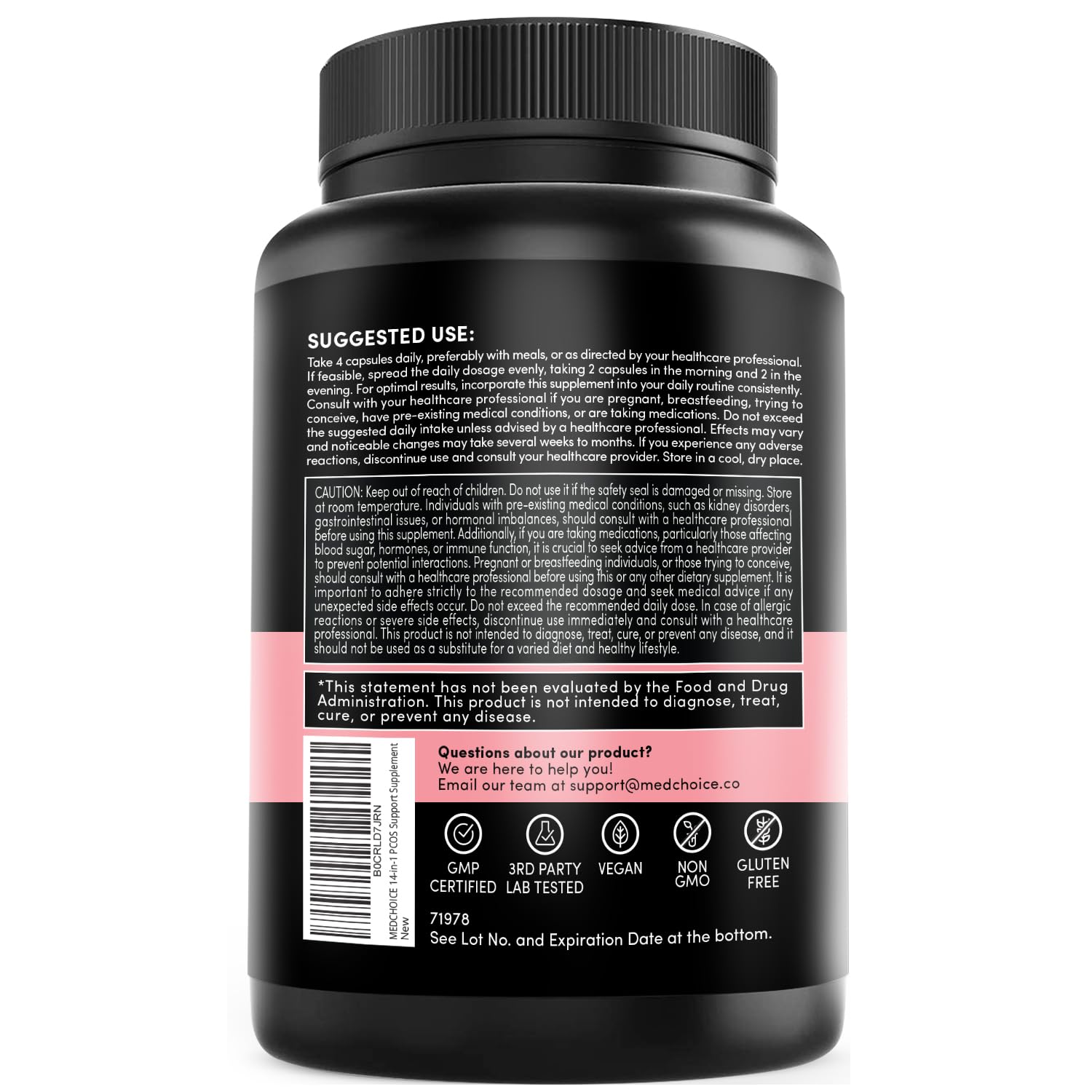 Caja del suplemento MEDCHOICE 14 en 1 inositol mujer