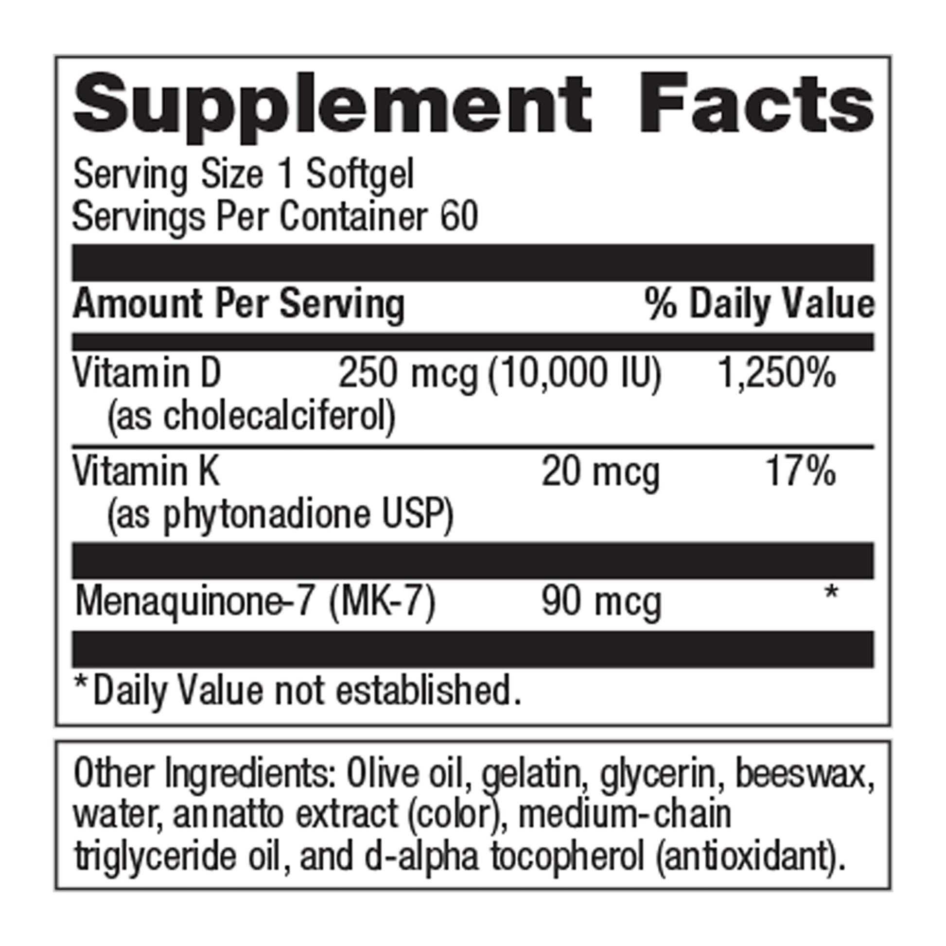 caja suplemento Metagenics vitamina d3 k2