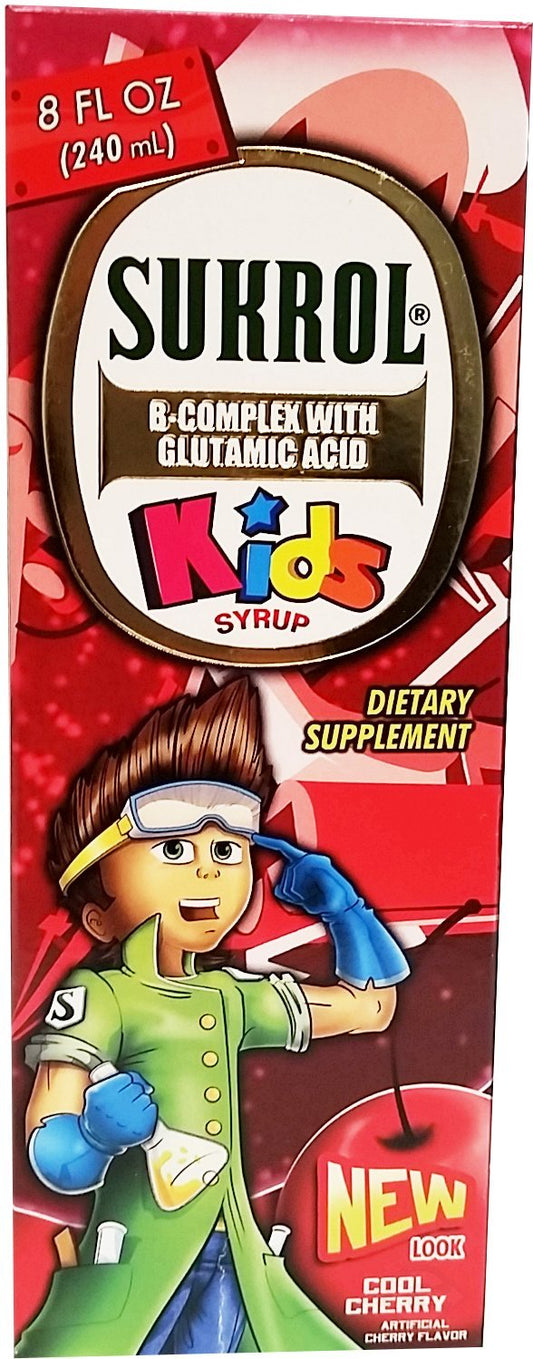 Caja de suplemento multivitamínico Sukrol sabor a cereza