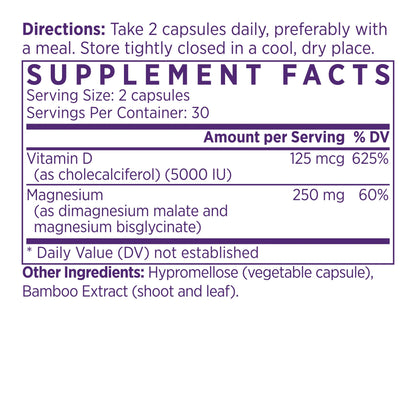 Caja suplemento NAOMI Vitamina D3 y magnesio para huesos y músculos