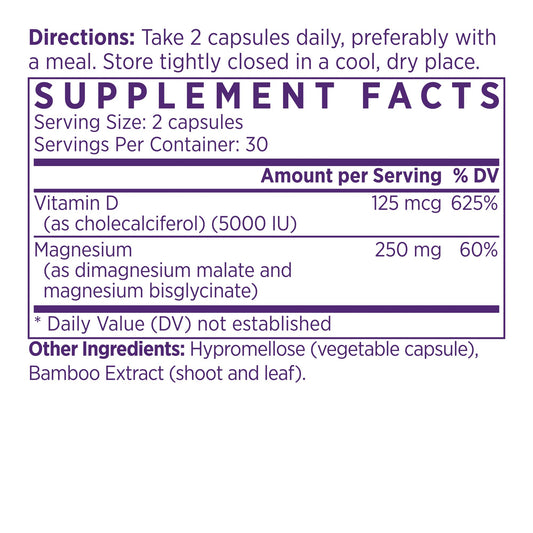 Caja suplemento NAOMI Vitamina D3 y magnesio para huesos y músculos