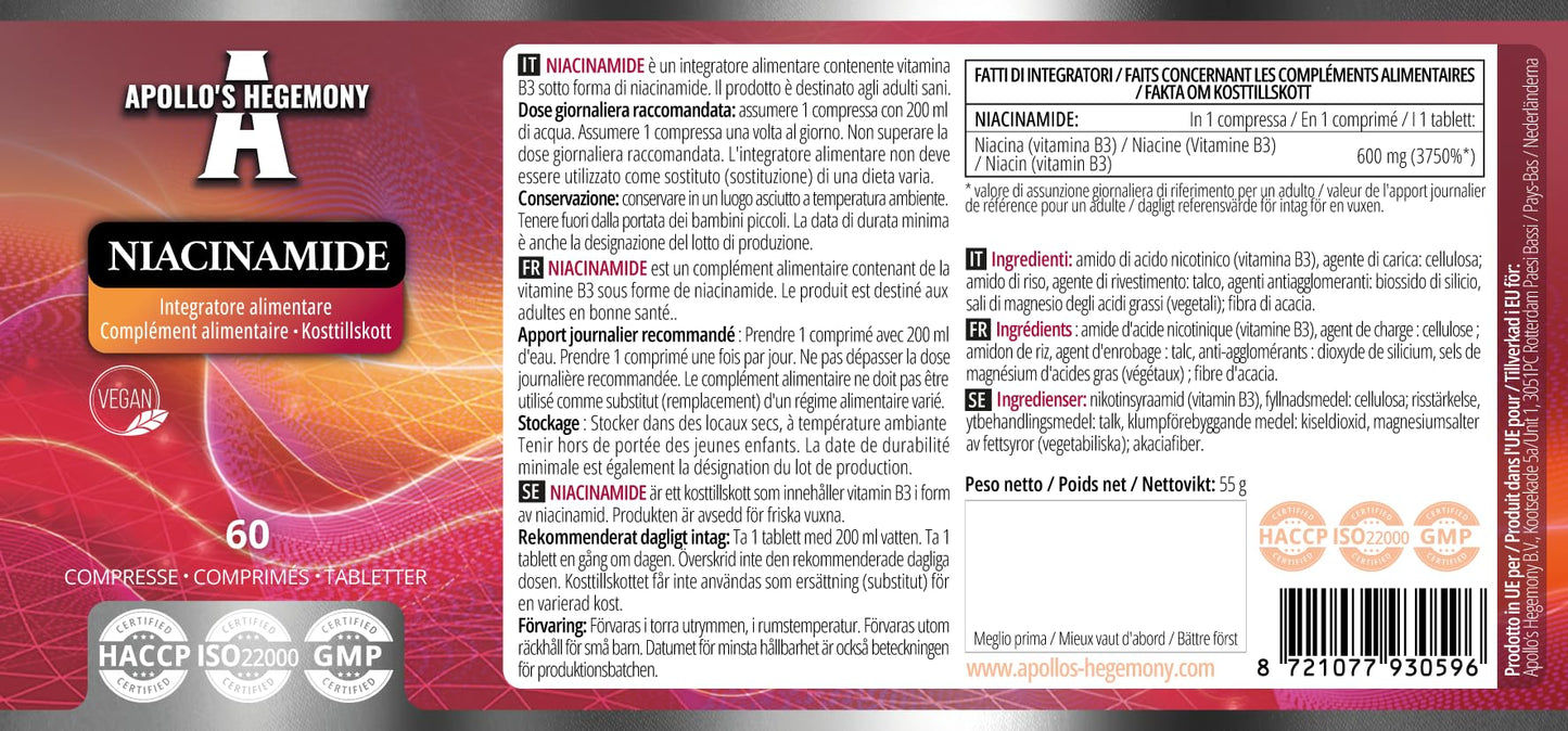 Caja suplemento niacinamida Apollos Hegemony