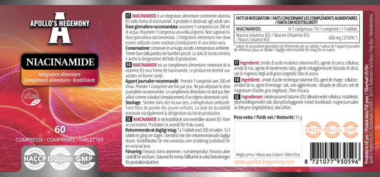 Caja suplemento niacinamida Apollos Hegemony