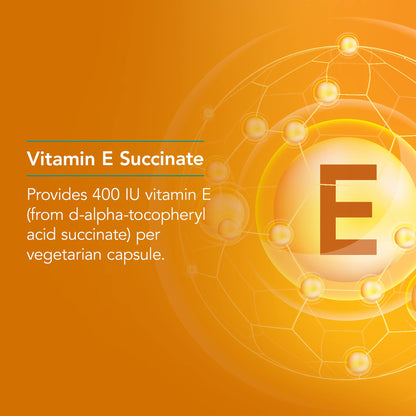 Caja suplemento Nutricology vitamina E succinate 400 IU 100 cápsulas
