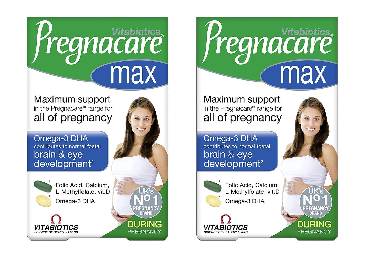 Caja suplemento Pregnacare Max doble pack 28 cápsulas 56 tabletas