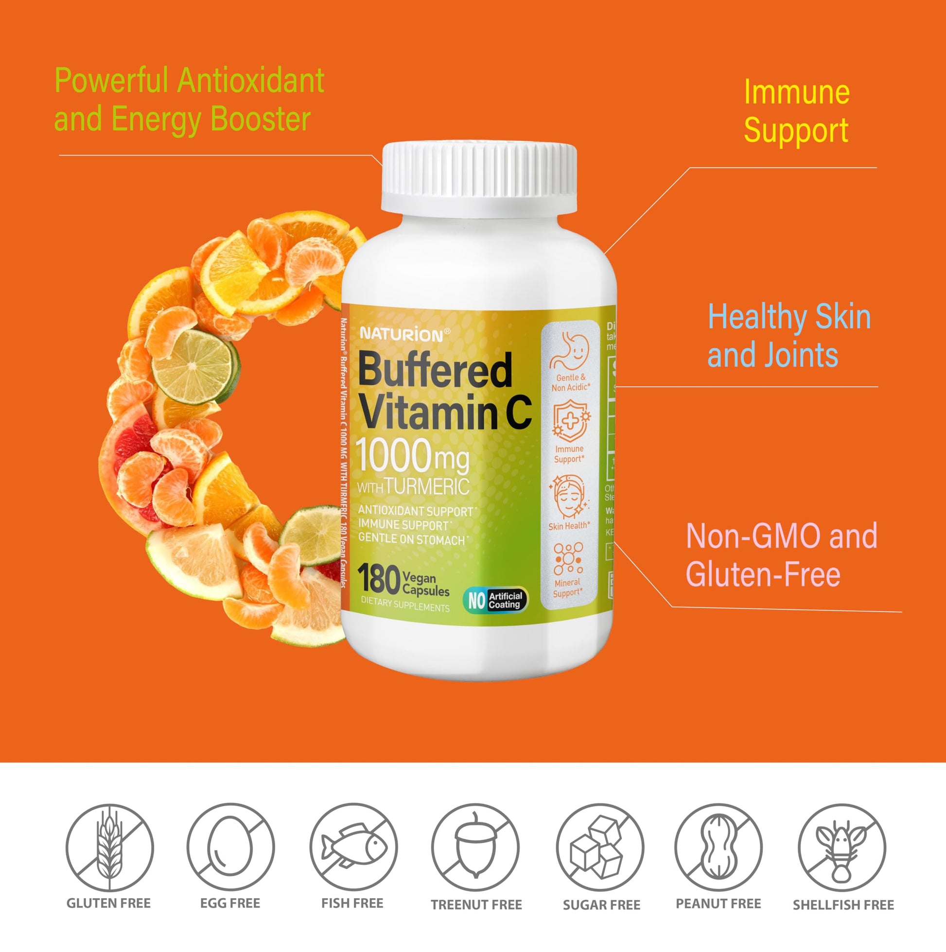 Caja suplemento vitamina C natural con cúrcuma