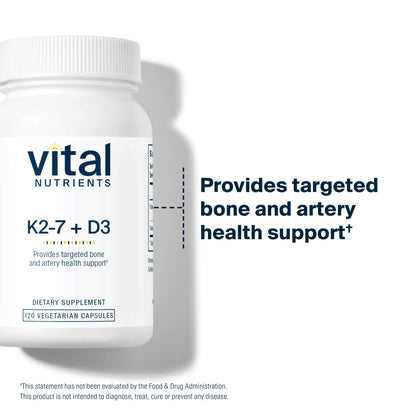 Caja suplemento vitamínico vital nutrients d3 k2 para salud ósea