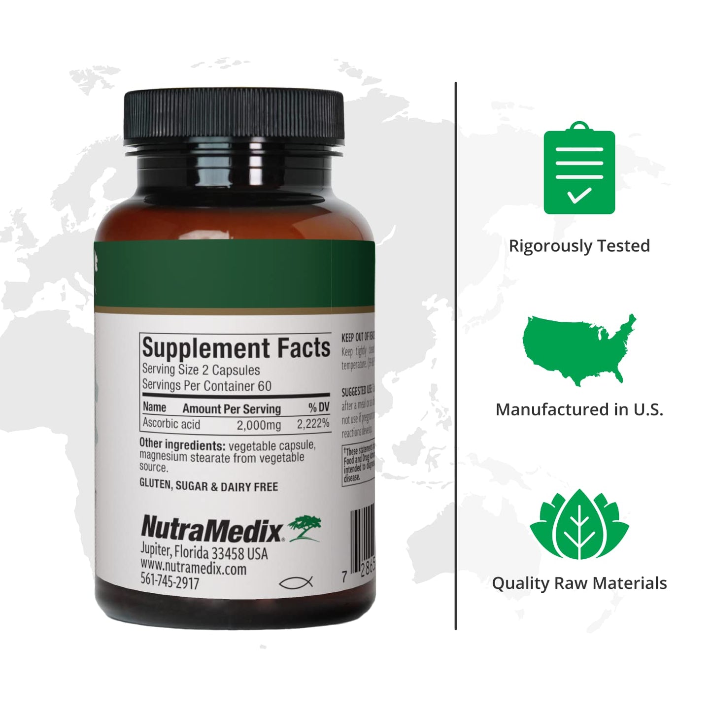 Caja suplementos NutraMedix Vitamina C 1000mg vegano no GMO