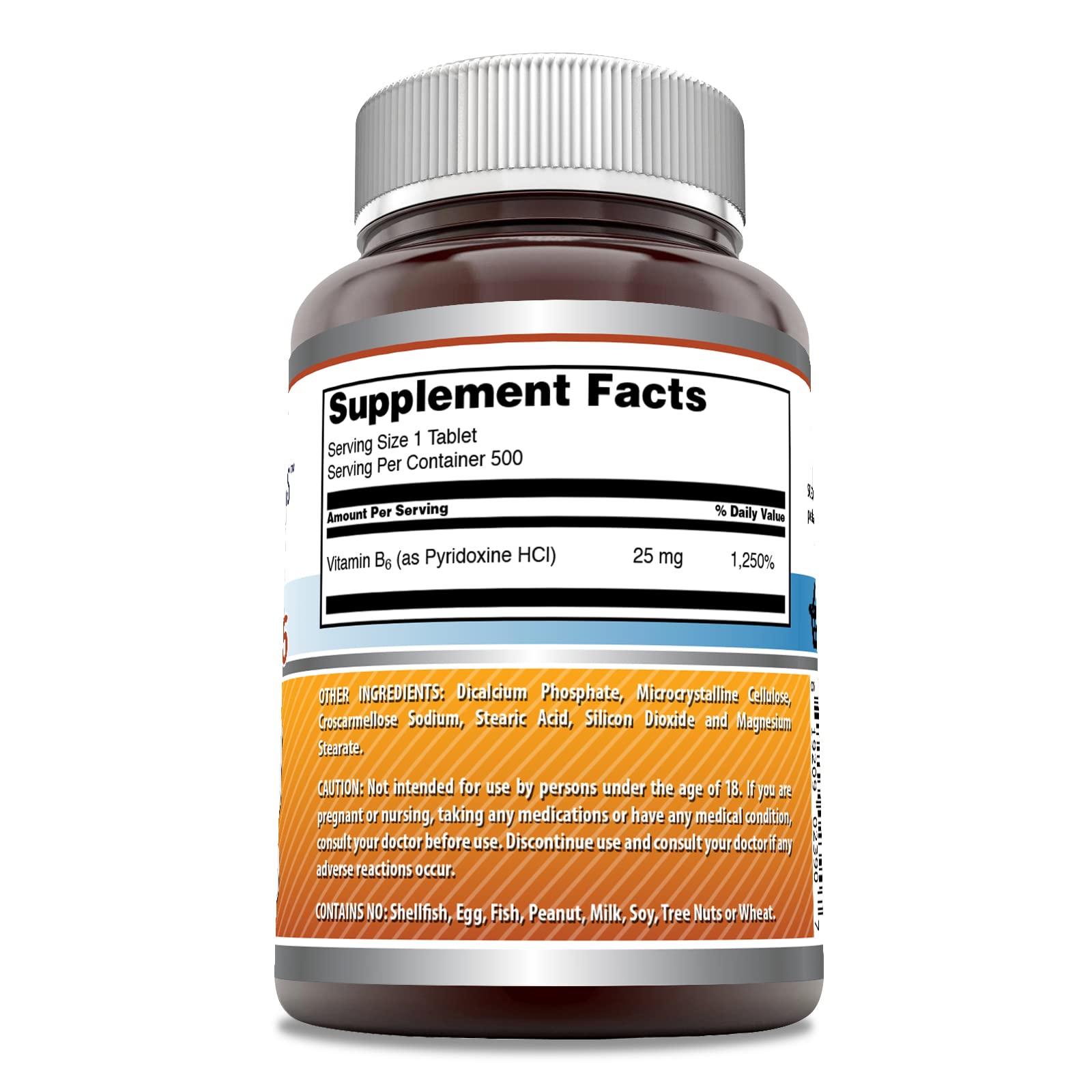 Caja y tabletas vitamina B6 Amazing Formulas