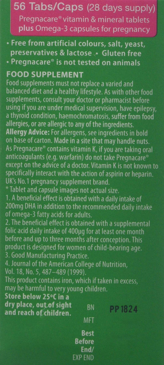 Caja Vitabiotics Pregnacare Plus multivitamínico prenatal