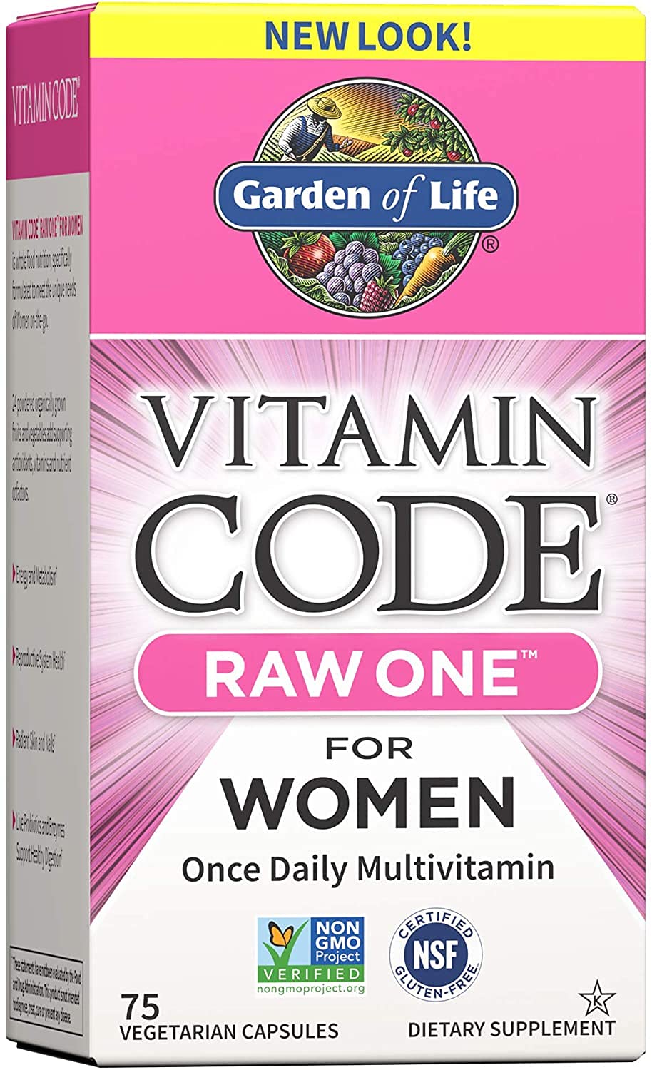 Caja de Vitamin Code Raw One de Garden of Life para mujeres.