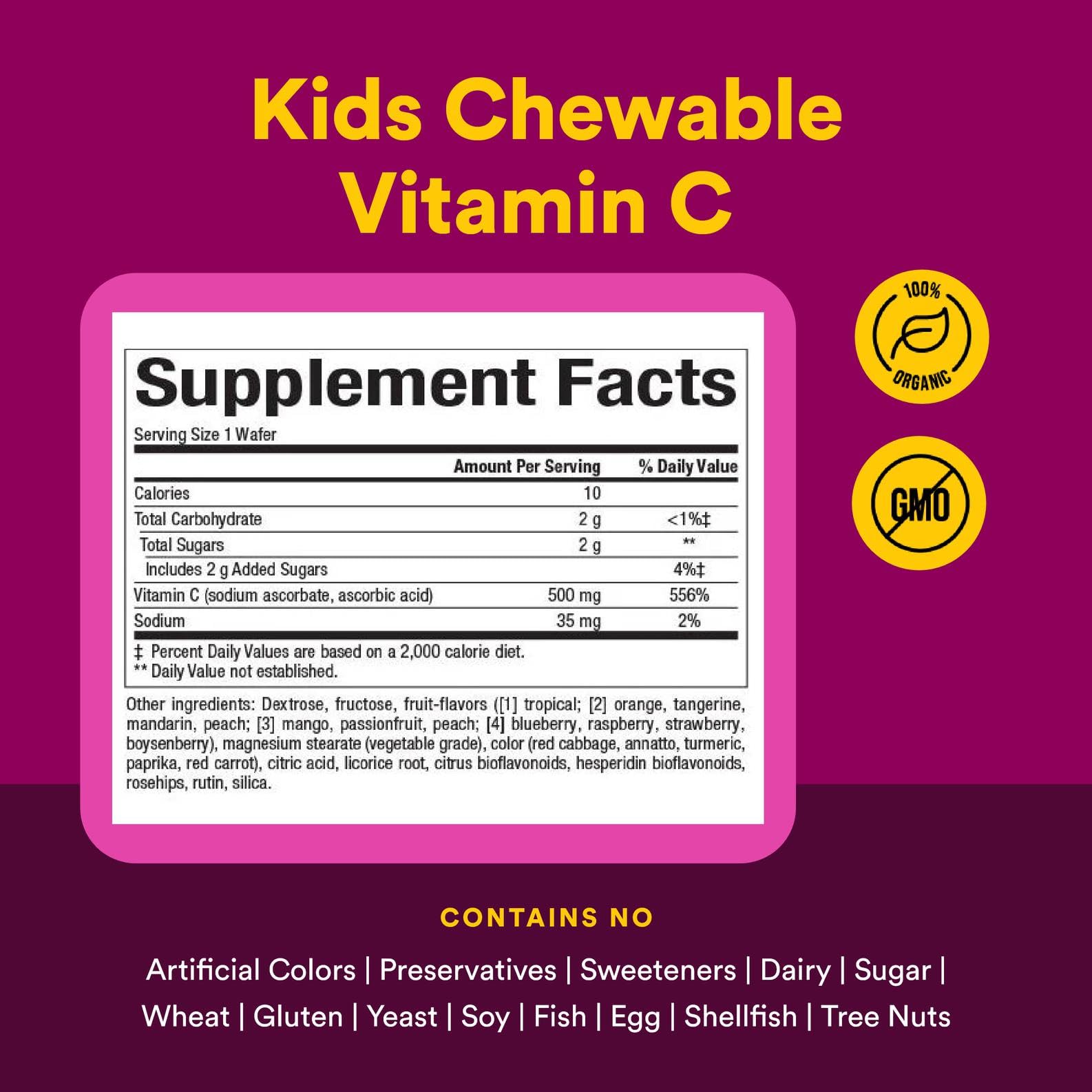Caja del suplemento Natural Factors vitamina C sabor mixto
