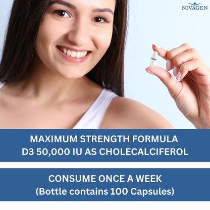 Caja de vitamina D3 50000 UI Nivagen lado izquierdo