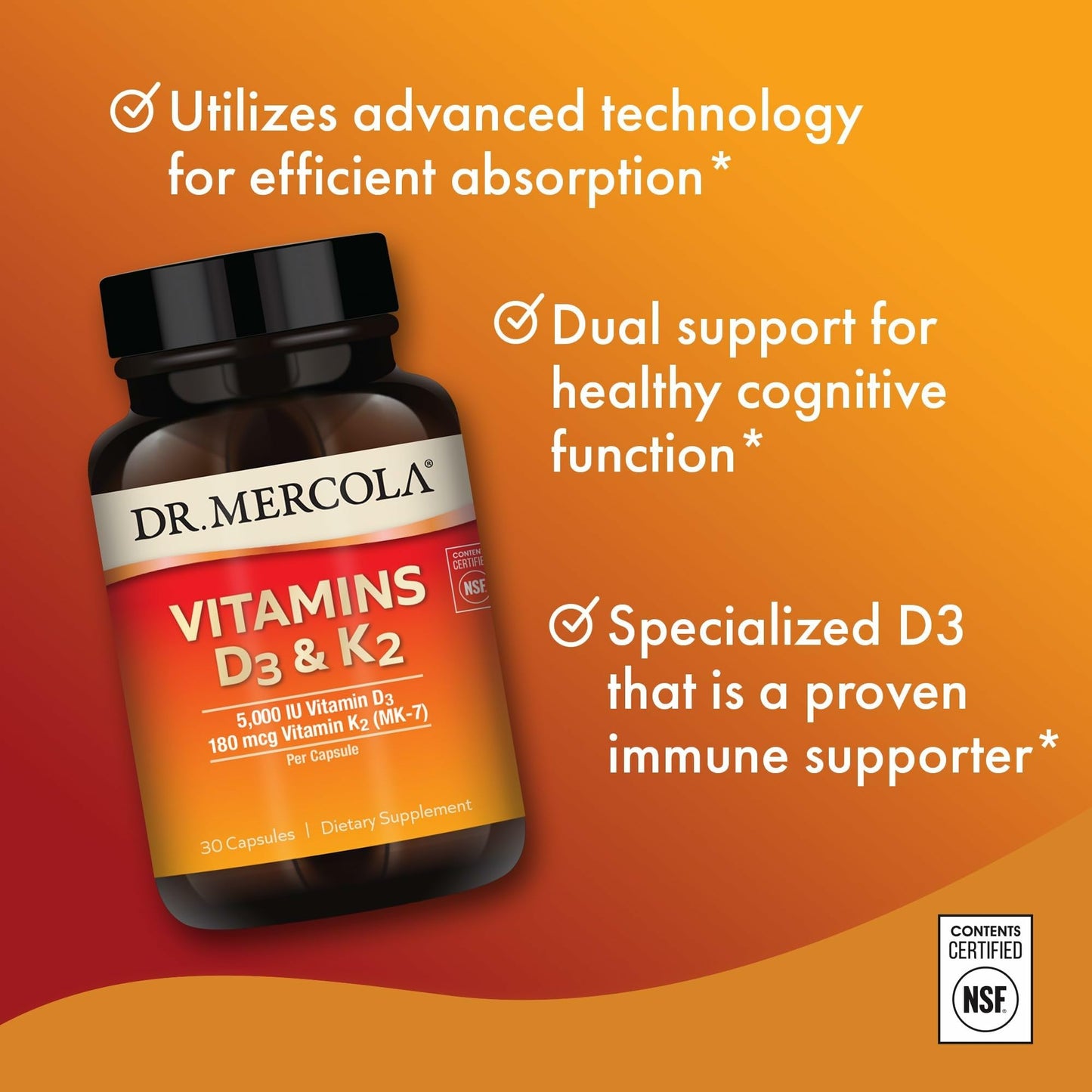 Caja de vitamin D3 y K2 Dr Mercola para salud inmune y ósea