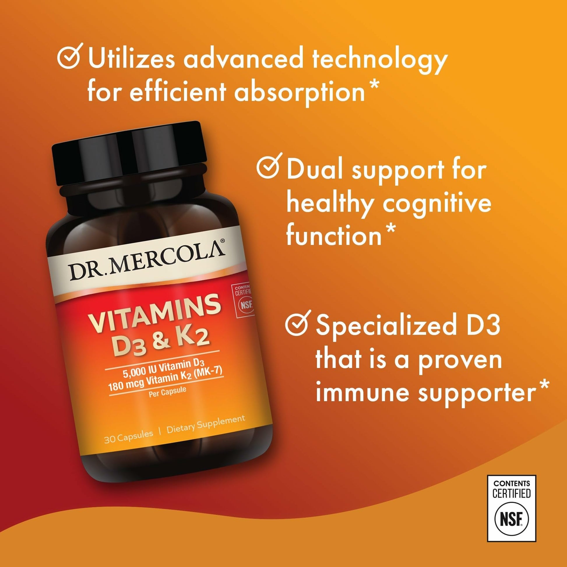 Caja de vitamin D3 y K2 Dr Mercola para salud inmune y ósea