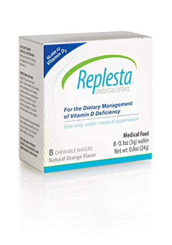 Caja wafers masticables Replesta vitamina D3 50,000 UI sabor naranja