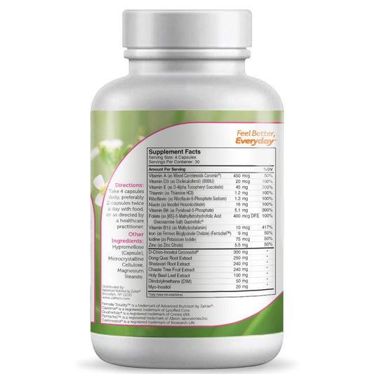 Caja Zahler Female Totality vitaminas prenatales fertilidad mujer
