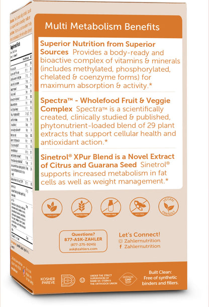 Caja Zahler multivitamínico metabolismo características