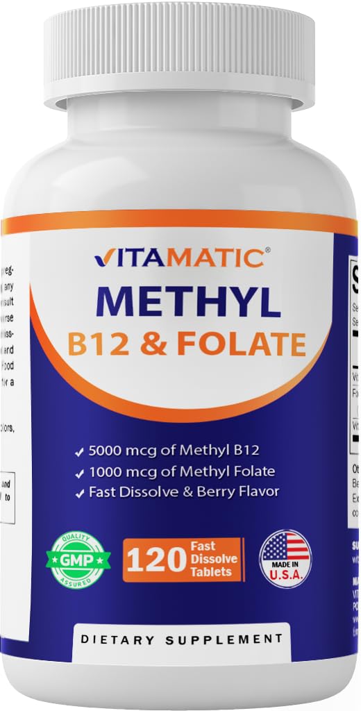 Cajas de suplemento vitamínico con metilfolato y B12