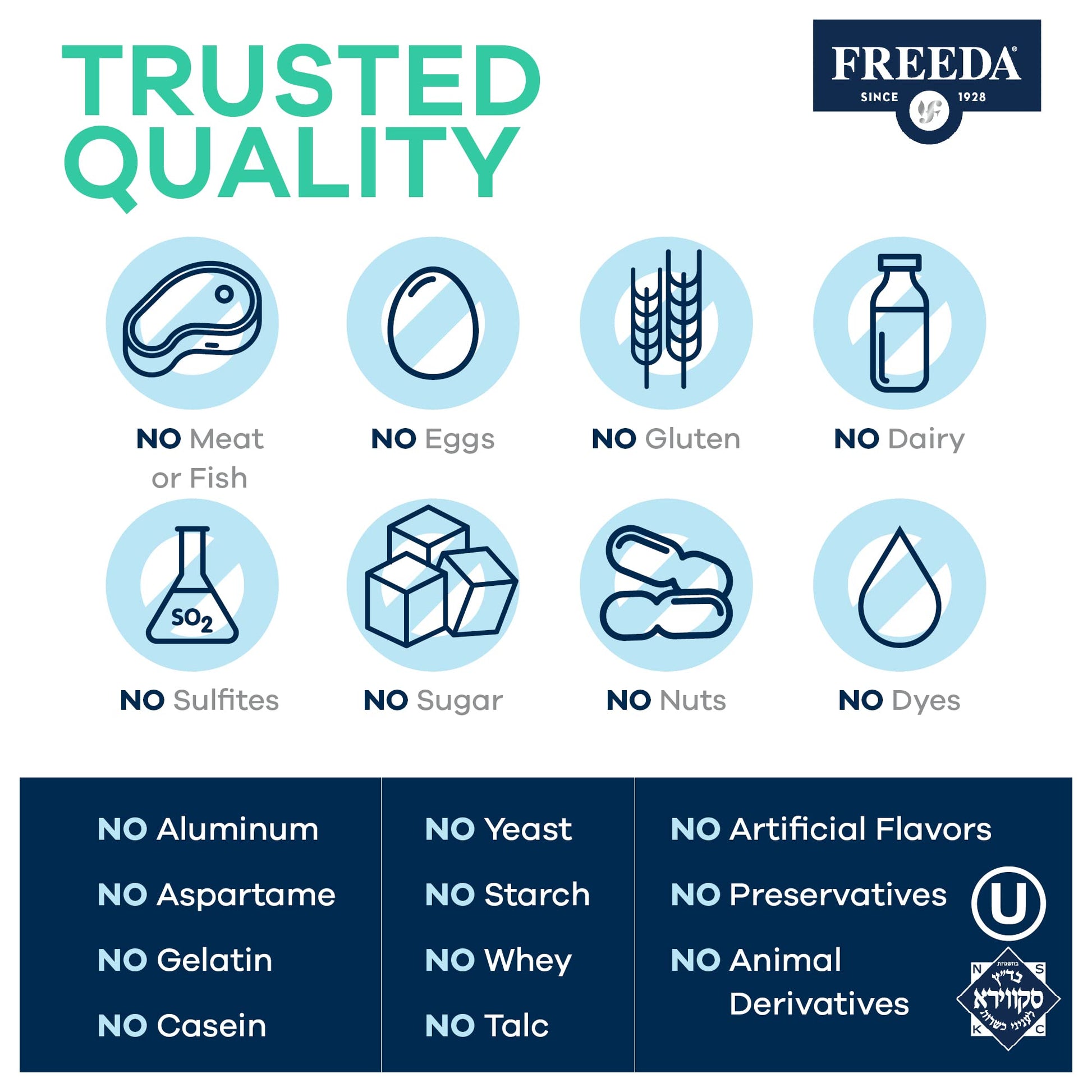 Calidad confiable de FREEDA, multivitamina sin hierro