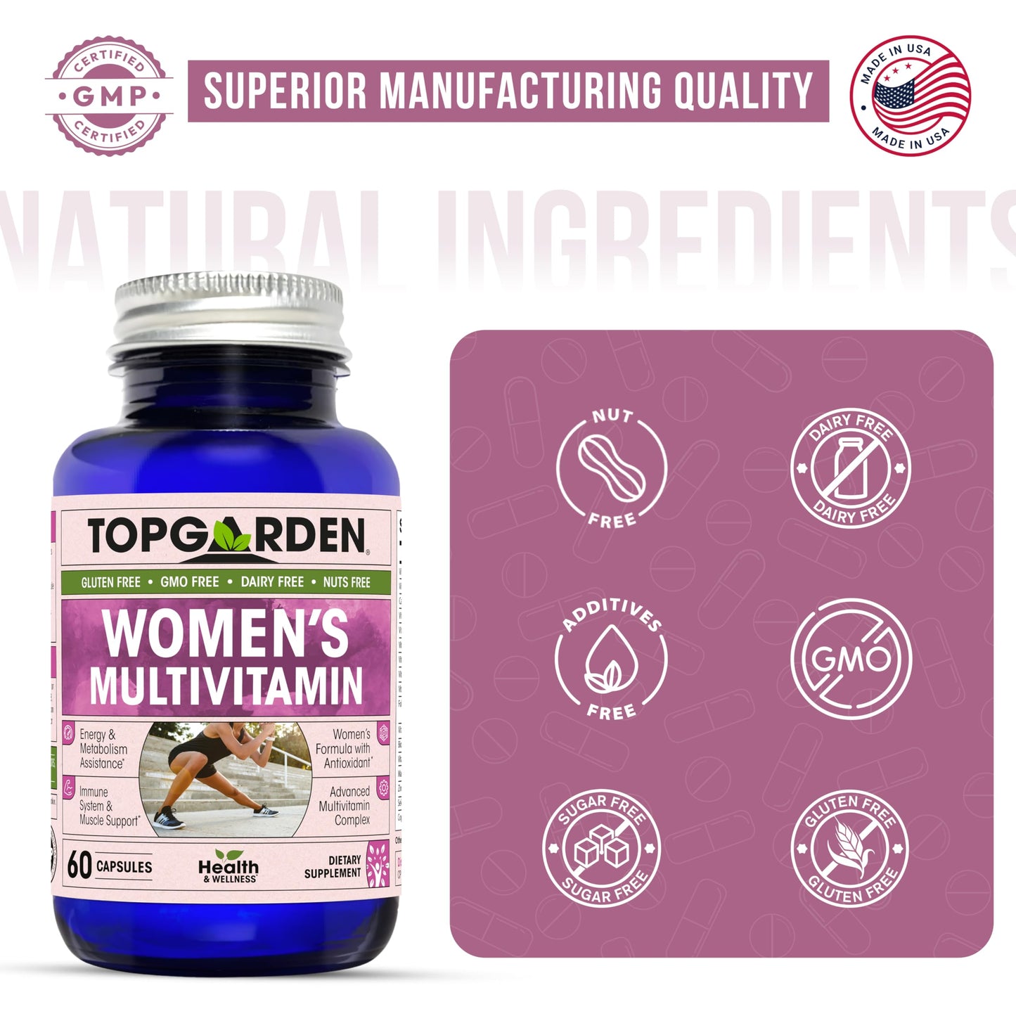 Calidad superior fabricación multivitamínico TOPGARDEN