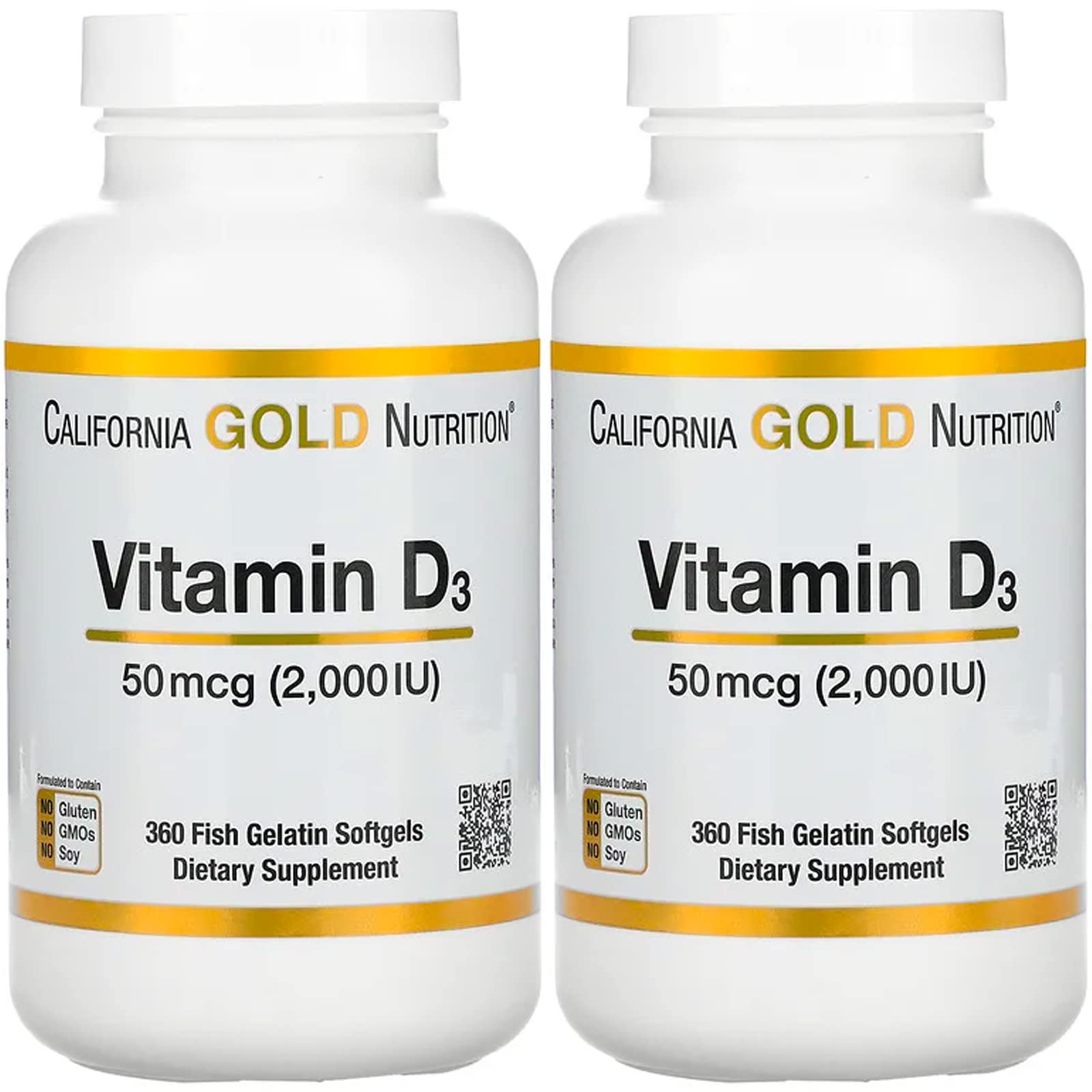 California Gold Nutrition vitamina D3 2000 UI 360 softgeles gelatina pescado