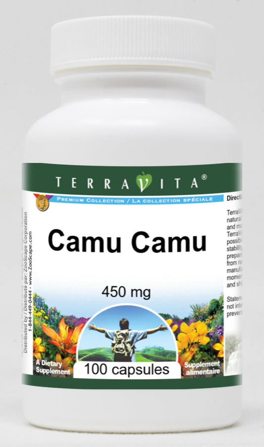 Camu Camu 450 mg 100 cápsulas TerraVita envase frontal