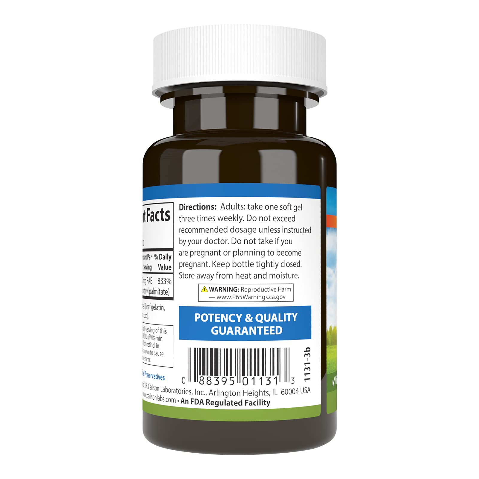 Cápsula blanda Vitamina A Carlson para piel saludable y visión