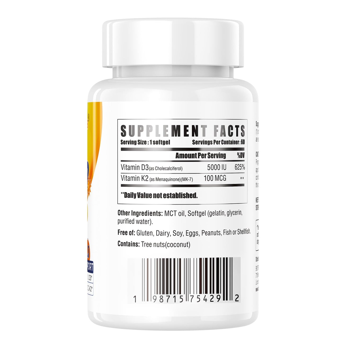 Capsula blanda de vitamina D3 K2 BIO POTENTIA vista cercana